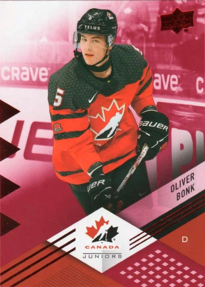 #2 Oliver Bonk - Canada - 2024 Upper Deck Team Canada Juniors - Red Foil Hockey