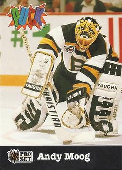 #2 Andy Moog - Boston Bruins - 1991-92 Pro Set PUCK Hockey