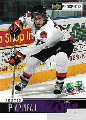 #2 Justin Papineau - Belleville Bulls - 1999-00 Upper Deck Sobeys Kraft Memorial Cup Hockey