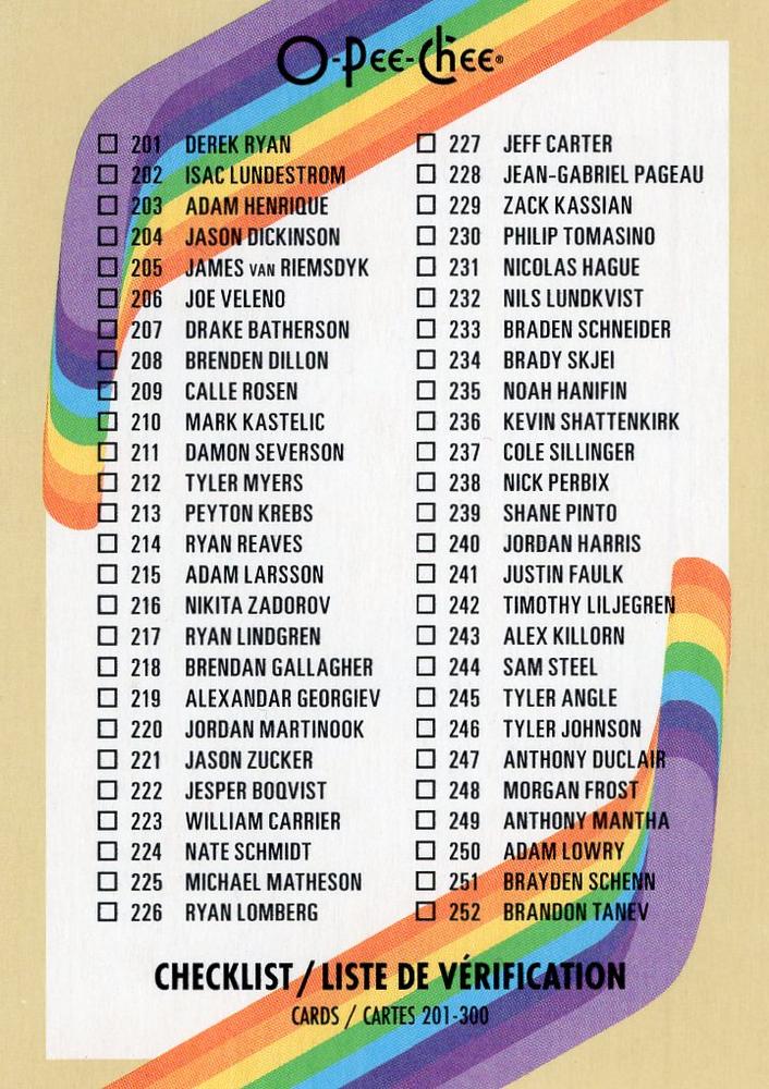 #300 Checklist - 2023-24 O-Pee-Chee - Retro Hockey