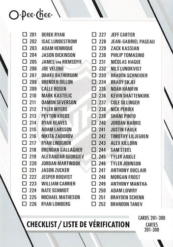#300 Checklist - 2023-24 O-Pee-Chee Hockey