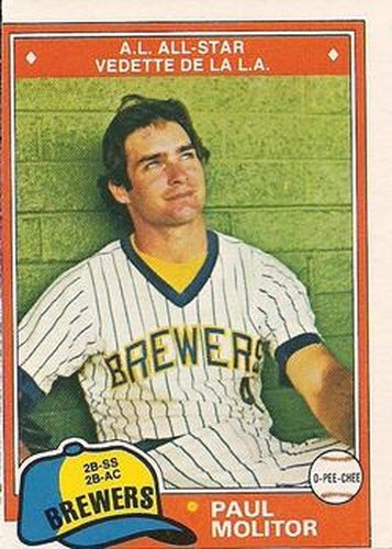 #300 Paul Molitor - Milwaukee Brewers - 1981 O-Pee-Chee - Gray Back Baseball