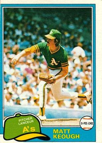 #301 Matt Keough - Oakland Athletics - 1981 O-Pee-Chee - Gray Back Baseball