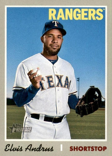 #303 Elvis Andrus - Texas Rangers - 2019 Topps Heritage Baseball