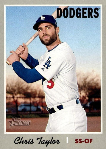 #304 Chris Taylor - Los Angeles Dodgers - 2019 Topps Heritage Baseball