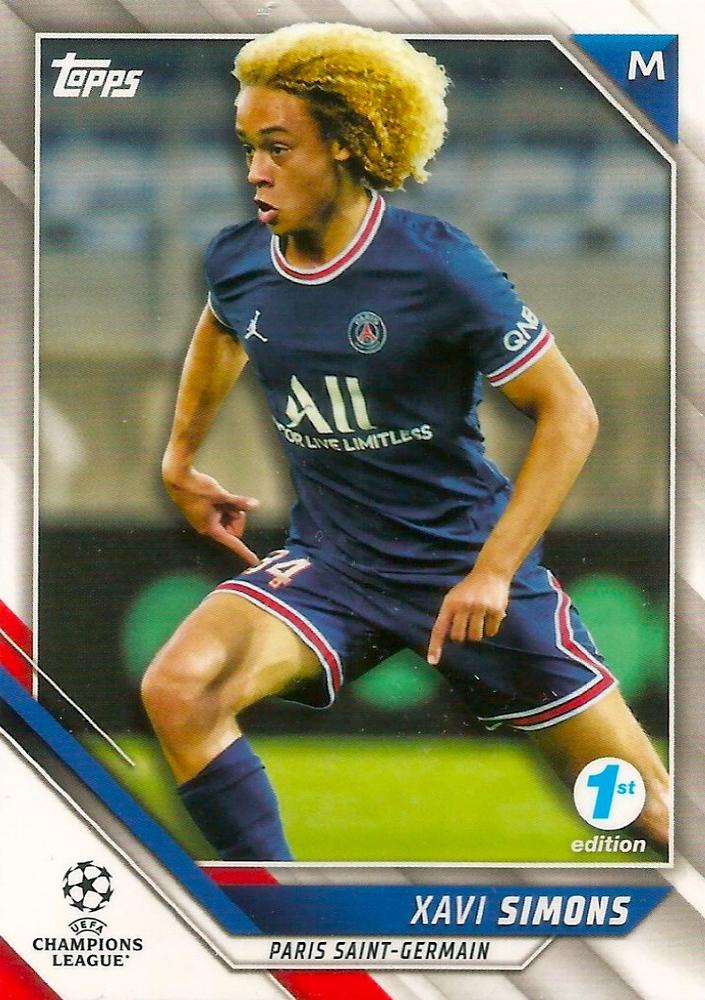 #33 Xavi Simons - Paris Saint-Germain - 2021-22 Topps UEFA Champions League 1st Edition Soccer