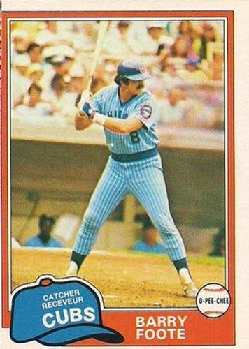 #305 Barry Foote - Chicago Cubs - 1981 O-Pee-Chee - Gray Back Baseball