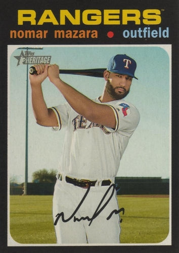 #306 Nomar Mazara - Texas Rangers - 2020 Topps Heritage Baseball