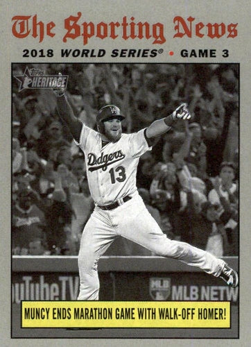#307 Muncy Ends Marathon Game with Walk-Off Homer! - Los Angeles Dodgers - 2019 Topps Heritage Baseball