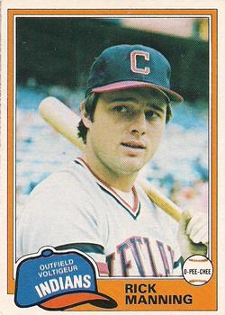 #308 Rick Manning - Cleveland Indians - 1981 O-Pee-Chee - Gray Back Baseball