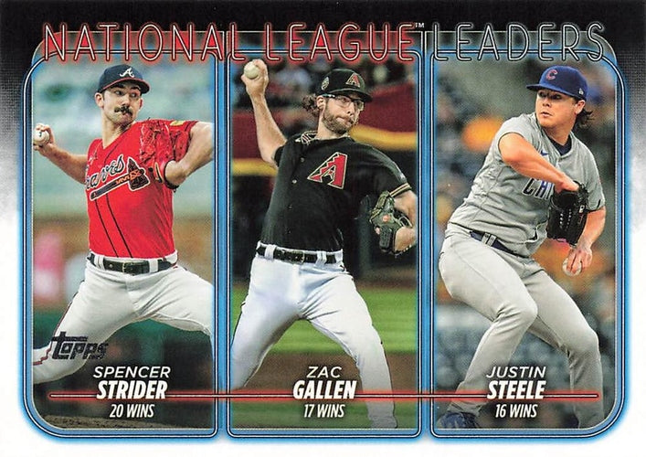 #309 National League Leaders Wins Spencer Strider / Zac Gallen / Justin Steele - Atlanta Braves / Arizona Diamondbacks / Chicago Cubs - 2024 Topps Baseball