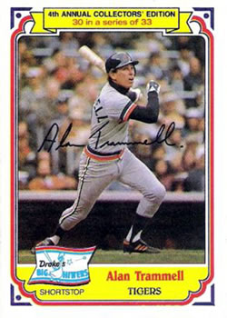 #30 Alan Trammell - Detroit Tigers - 1984 Topps Drake's Big Hitters Baseball