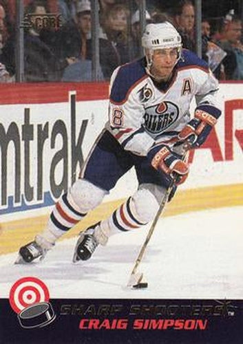 #30 Craig Simpson - Edmonton Oilers - 1992-93 Score Canadian - Sharp Shooters Hockey