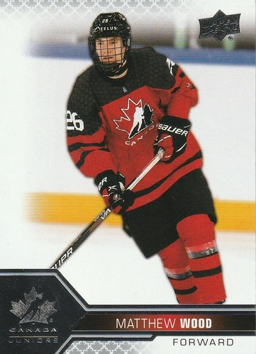 #30 Matthew Wood - Canada - 2022-23 Upper Deck Team Canada Juniors Hockey