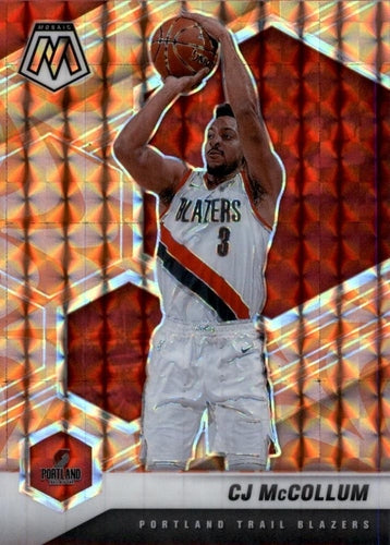 #30 CJ McCollum - Portland Trail Blazers - 2020-21 Panini Mosaic - Mosaic Reactive Orange Basketball
