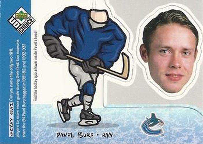 #BH30 Pavel Bure - Vancouver Canucks - 1998-99 UD Choice - Bobbing Head Hockey
