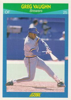 #30 Greg Vaughn - Milwaukee Brewers - 1990 Score Rising Stars Baseball