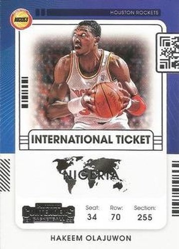#30 Hakeem Olajuwon - Houston Rockets - 2021-22 Panini Contenders - International Ticket Basketball