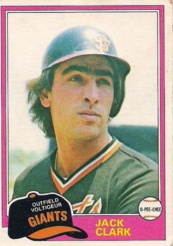 #30 Jackark - San Francisco Giants - 1981 O-Pee-Chee - Gray Back Baseball