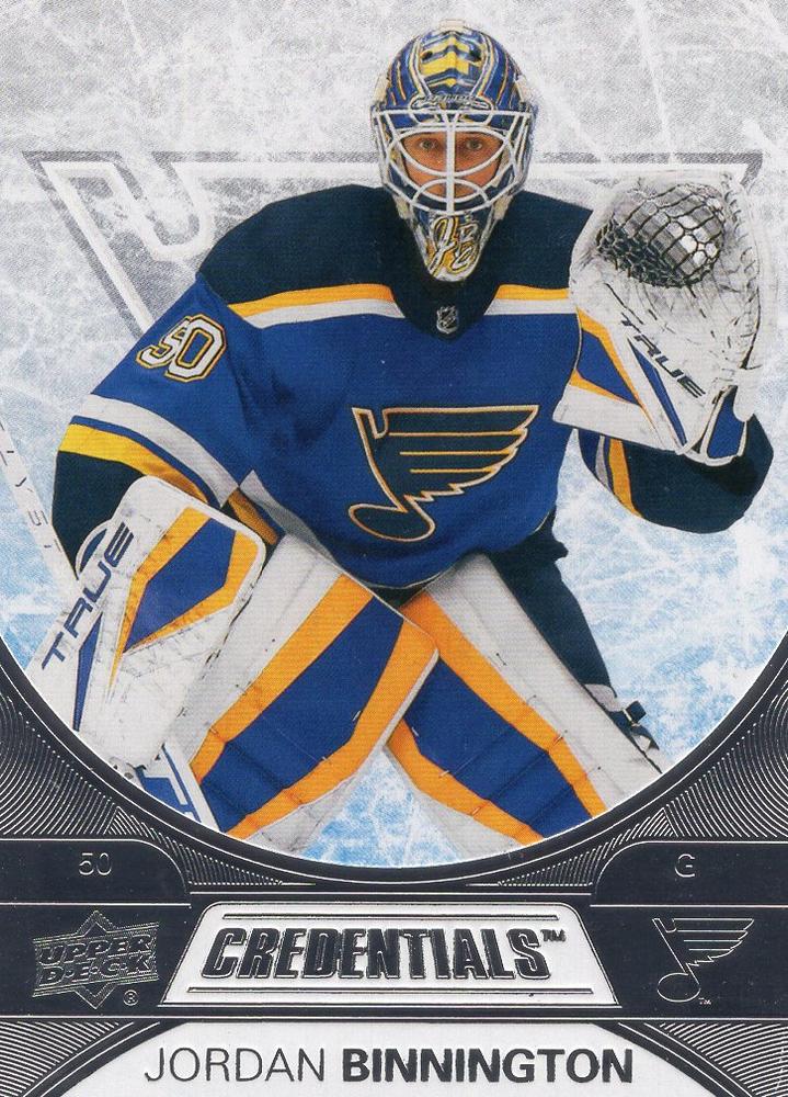 #50 Jordan Binnington - St. Louis Blues - 2021-22 Upper Deck Credentials Hockey