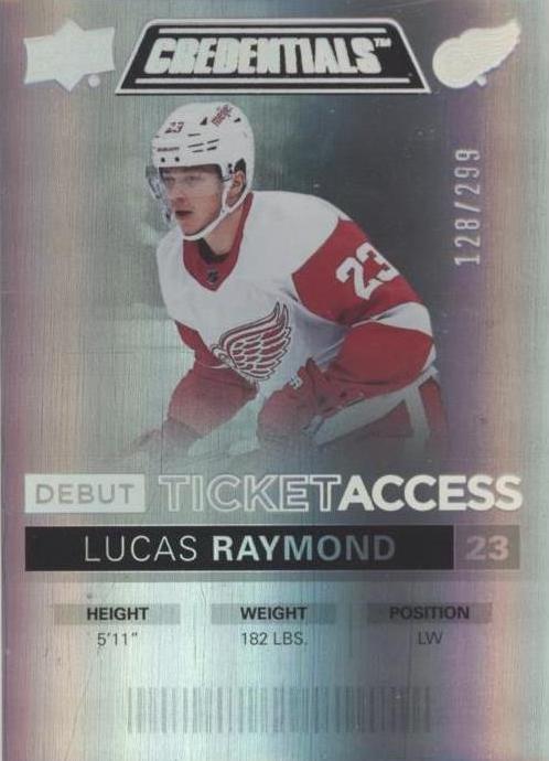 #150 Lucas Raymond - Detroit Red Wings - 2021-22 Upper Deck Credentials Hockey