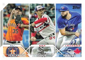 #311 AL ERA Leaders Justin Verlander / Dylan Cease / Alek Manoah - Houston Astros / Chicago White Sox / Toronto Blue Jays - 2023 Topps Baseball