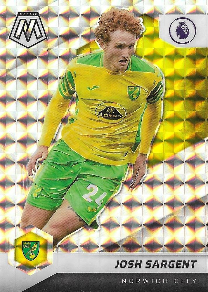 #95 Josh Sargent - Norwich City - 2021-22 Panini Mosaic Premier League - Mosaic Soccer