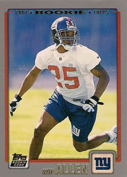 #313 Will Allen - New York Giants - 2001 Topps Football