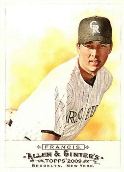 #313 Jeff Francis - Colorado Rockies - 2009 Topps Allen & Ginter Baseball