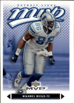 #314 Mikhael Ricks - Detroit Lions - 2003 Upper Deck MVP Football