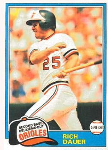 #314 Rich Dauer - Baltimore Orioles - 1981 O-Pee-Chee - Gray Back Baseball