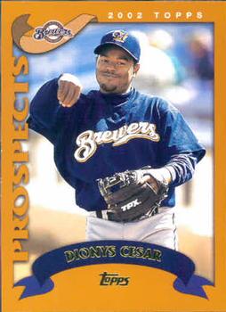 #316 Dionys Cesar - Milwaukee Brewers - 2002 Topps Baseball