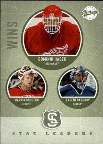 #316 Dominik Hasek / Martin Brodeur / Evgeni Nabokov - Detroit Red Wings / New Jersey Devils / San Jose Sharks - 2002-03 Upper Deck Vintage Hockey