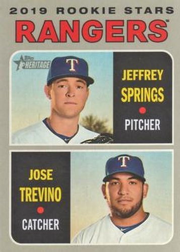 #317 Rangers 2019 Rookie Stars Jeffrey Springs / Jose Trevino - Texas Rangers - 2019 Topps Heritage Baseball