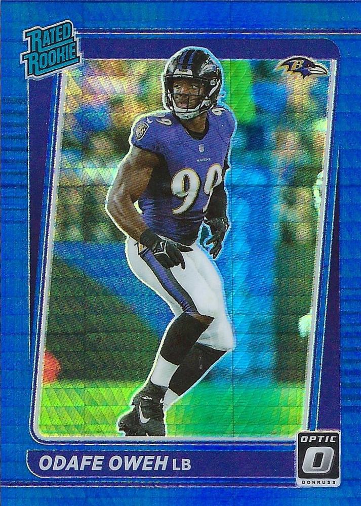 #258 Odafe Oweh - Baltimore Ravens - 2021 Donruss Optic - Blue Hyper Football