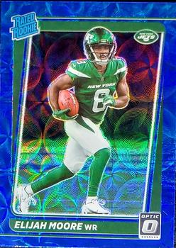 #216 Elijah Moore - New York Jets - 2021 Donruss Optic - Blue Scope Football
