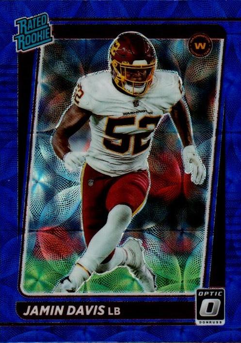 #247 Jamin Davis - Washington Football Team - 2021 Donruss Optic - Blue Scope Football