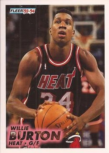 #318 Willie Burton - Miami Heat - 1993-94 Fleer Basketball