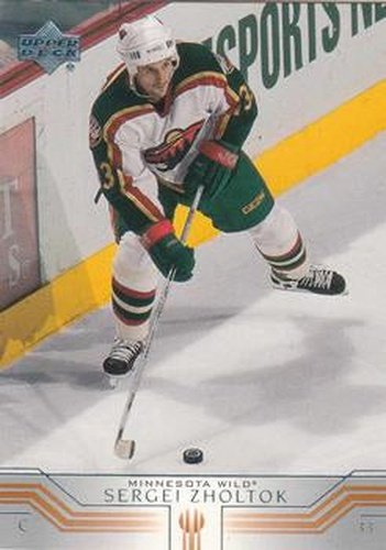 #318 Sergei Zholtok - Minnesota Wild - 2001-02 Upper Deck Hockey