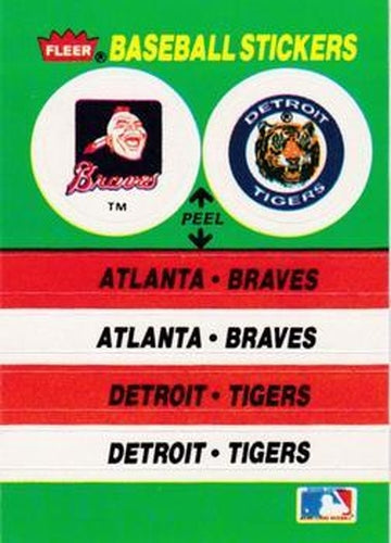 #31 Atlanta Braves / Detroit Tigers - Atlanta Braves / Detroit Tigers - 1988 Fleer - Team Stickers Baseball