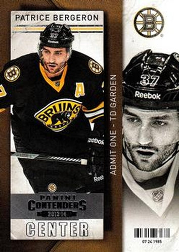 #31 Patrice Bergeron - Boston Bruins - 2013-14 Panini Contenders Hockey