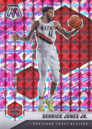 #31 Derrick Jones Jr. - Portland Trail Blazers - 2020-21 Panini Mosaic - Mosaic Camo Pink Basketball