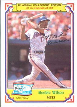 #31 Mookie Wilson - New York Mets - 1984 Topps Drake's Big Hitters Baseball