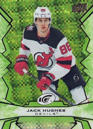 #31 Jack Hughes - New Jersey Devils - 2022-23 Upper Deck Ice - Green Hockey