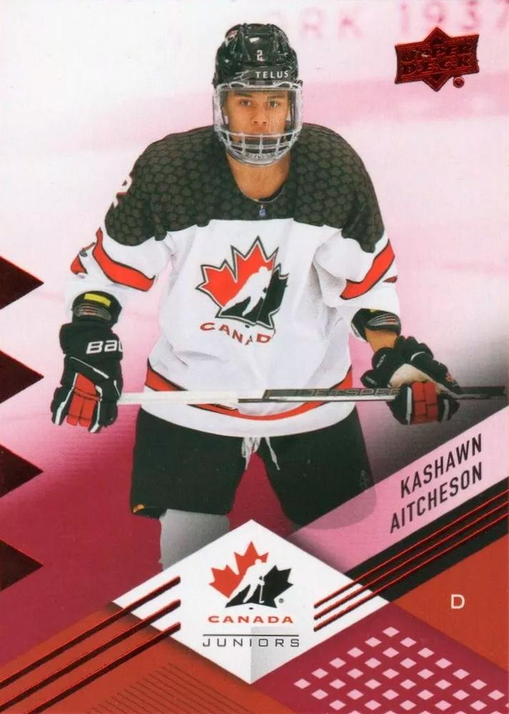 #31 Kashawn Aitcheson - Canada - 2024 Upper Deck Team Canada Juniors - Red Foil Hockey