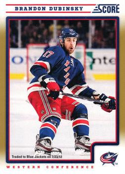 #320 Brandon Dubinsky - Columbus Blue Jackets - 2012-13 Score - Gold Rush Hockey