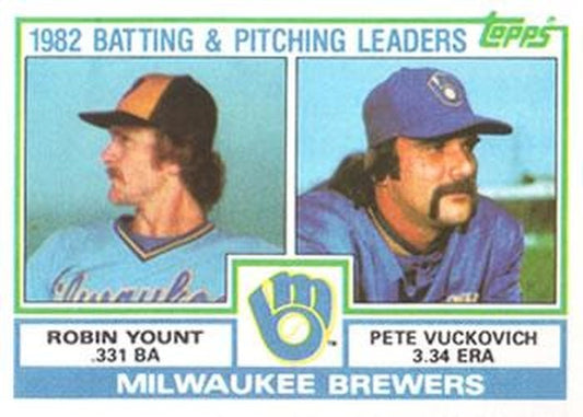 #321 Brewers Leaders / Checklist Robin Yount / Pete Vuckovich - Milwaukee Brewers - 1983 Topps Baseball