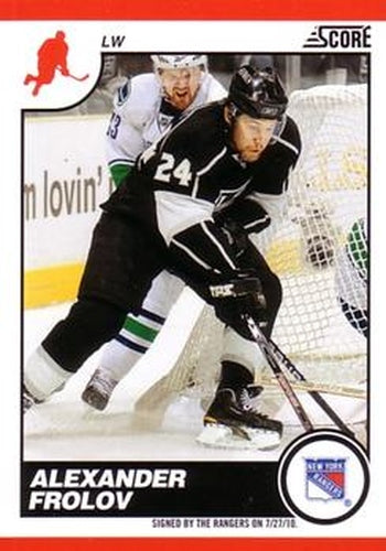#322 Alexander Frolov - New York Rangers - 2010-11 Score Hockey