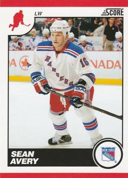 #325 Sean Avery - New York Rangers - 2010-11 Score Hockey