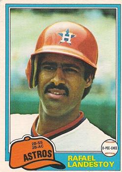 #326 Rafael Landestoy - Houston Astros - 1981 O-Pee-Chee - Gray Back Baseball